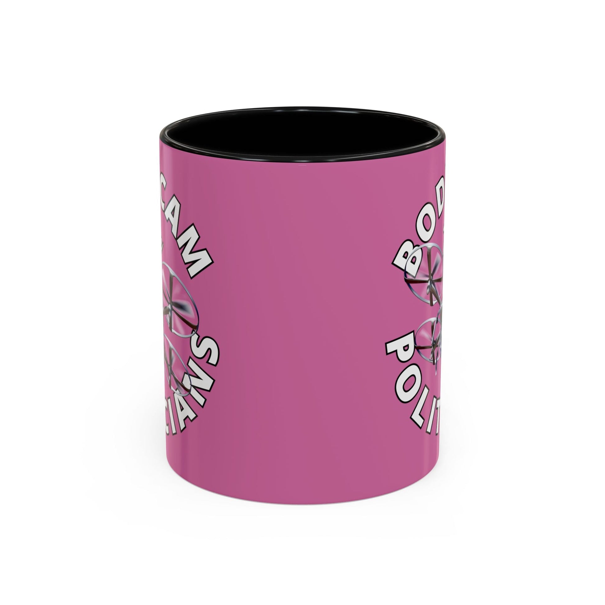 Bodycam the Politicians Drone Pink Accent Mug by cypherpunkgear.com – cypherpunkgear.com | Cypherpunk Merch