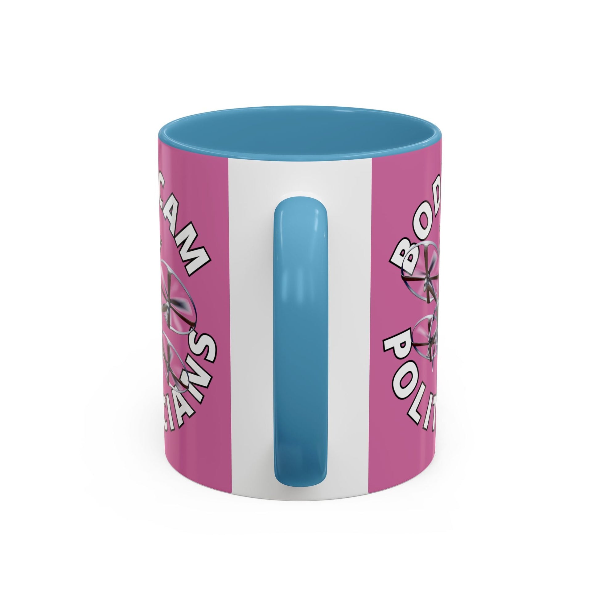 Bodycam the Politicians Drone Pink Accent Mug by cypherpunkgear.com – cypherpunkgear.com | Cypherpunk Merch