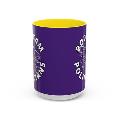 Bodycam the Politicians Drone Purple Accent Mug by cypherpunkgear.com – cypherpunkgear.com | Cypherpunk Merch