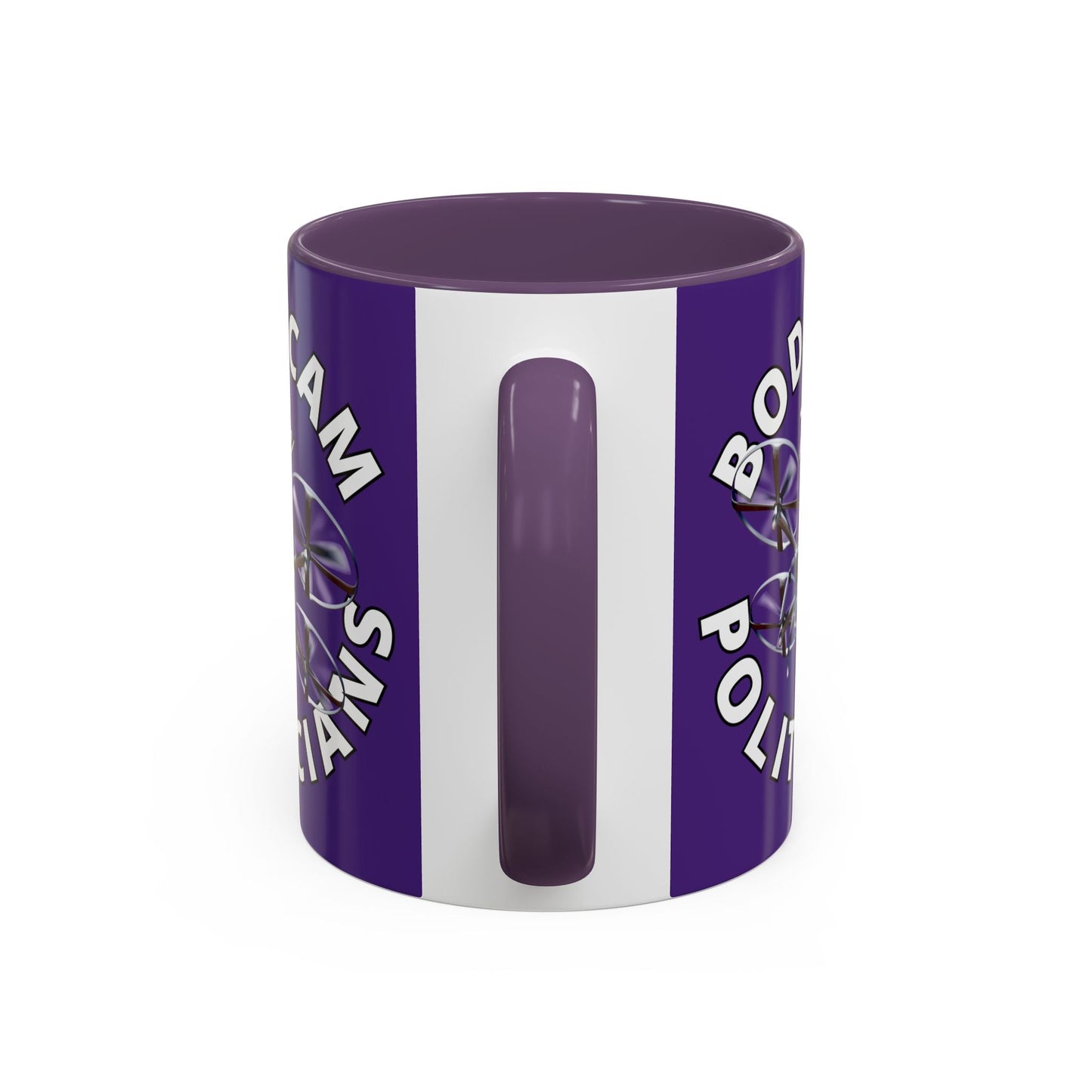 Bodycam the Politicians Drone Purple Accent Mug by cypherpunkgear.com – cypherpunkgear.com | Cypherpunk Merch