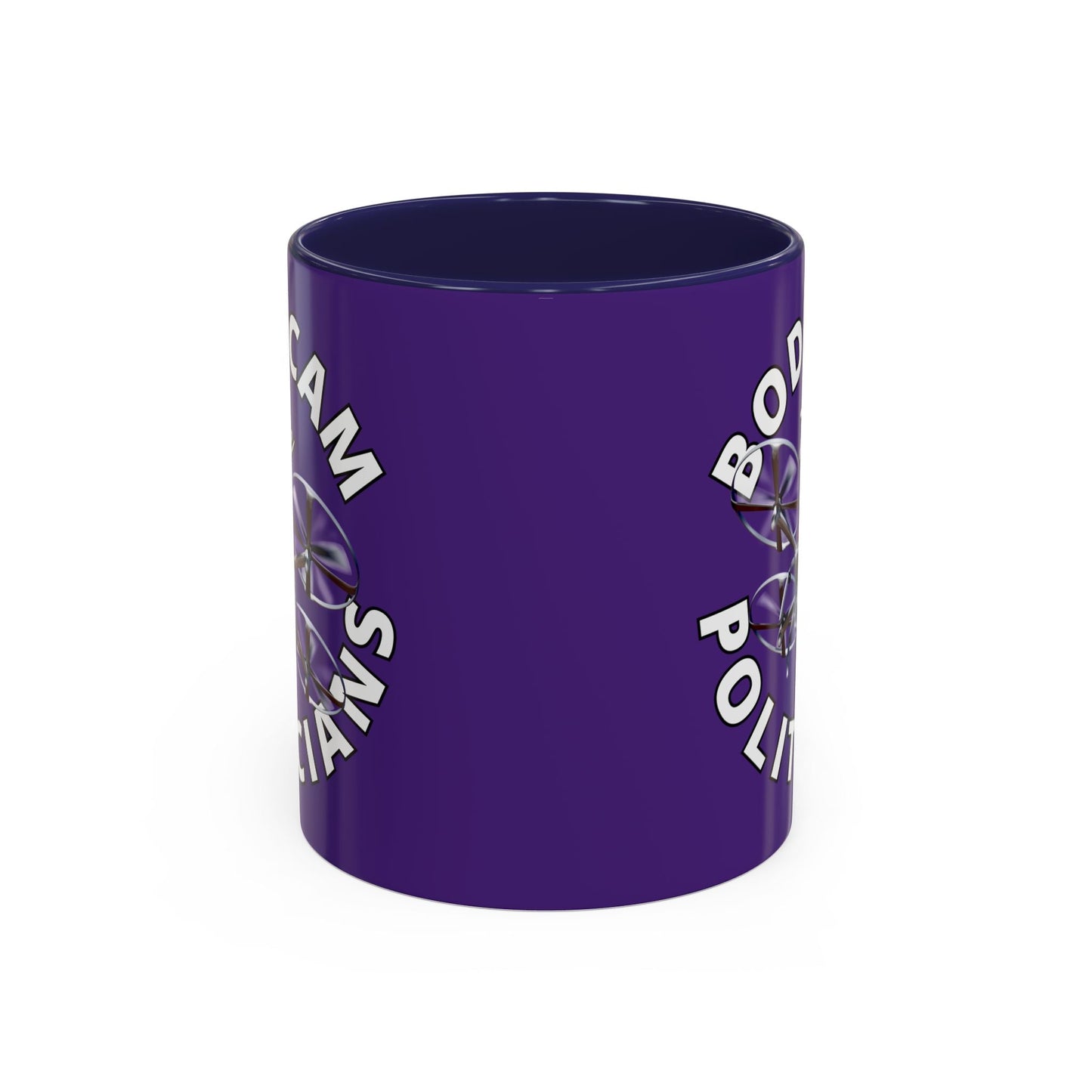 Bodycam the Politicians Drone Purple Accent Mug by cypherpunkgear.com – cypherpunkgear.com | Cypherpunk Merch