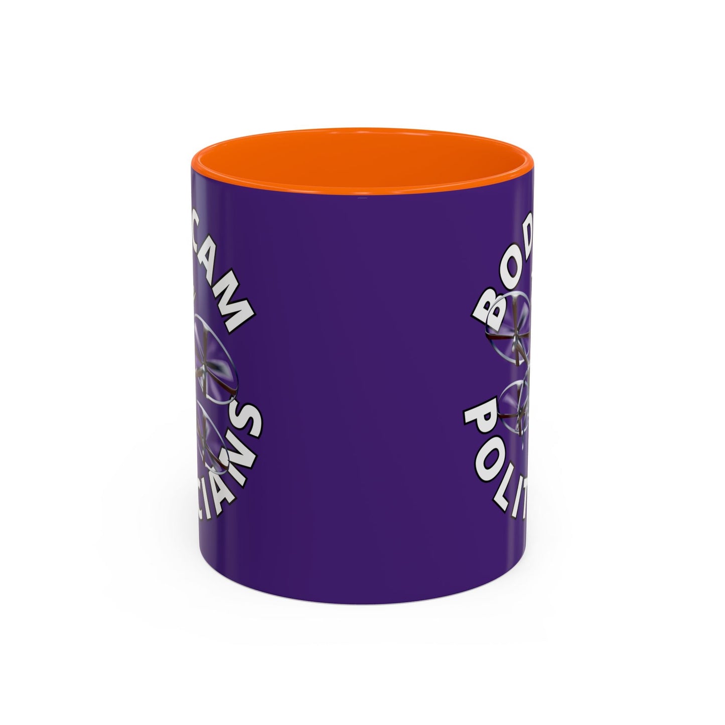 Bodycam the Politicians Drone Purple Accent Mug by cypherpunkgear.com – cypherpunkgear.com | Cypherpunk Merch