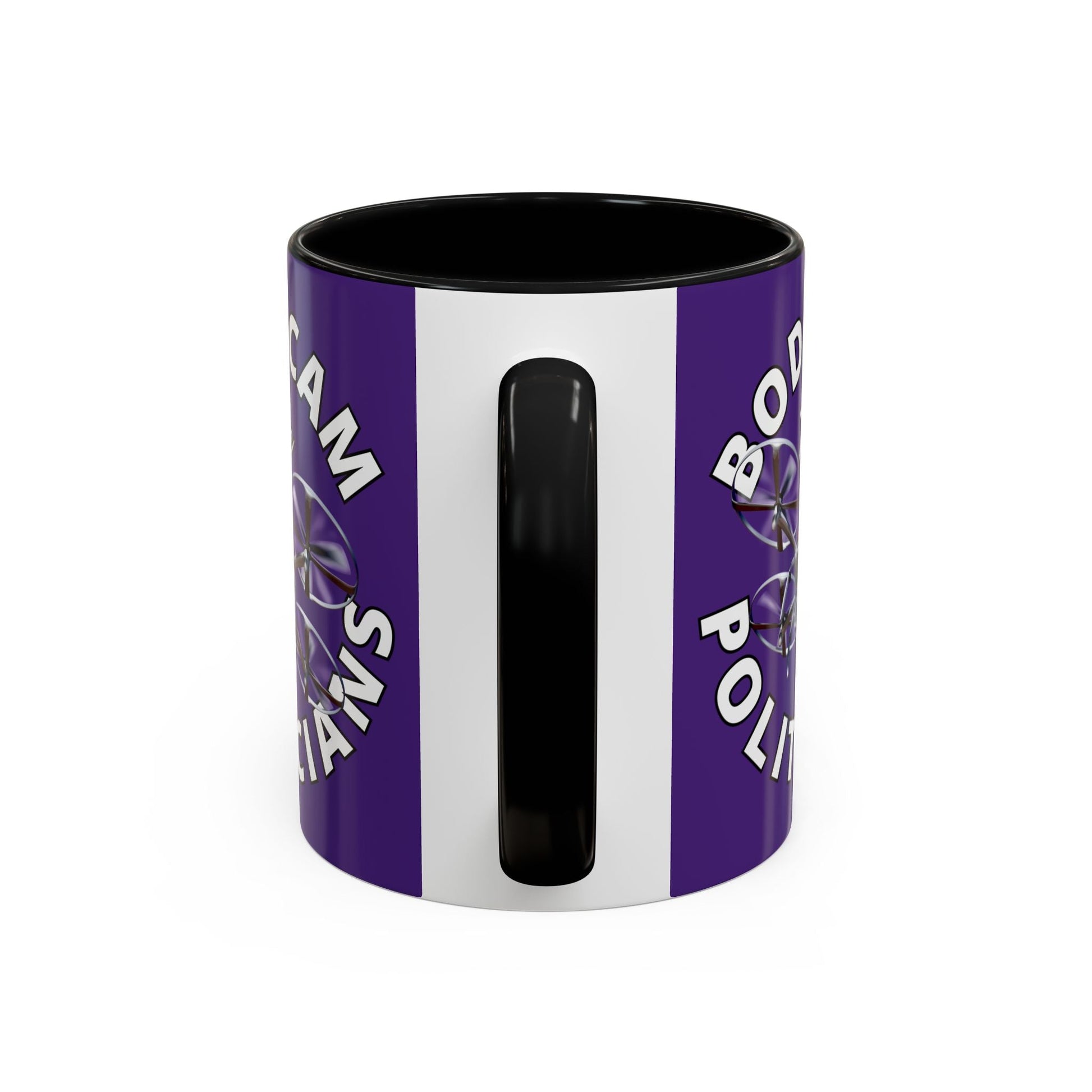 Bodycam the Politicians Drone Purple Accent Mug by cypherpunkgear.com – cypherpunkgear.com | Cypherpunk Merch