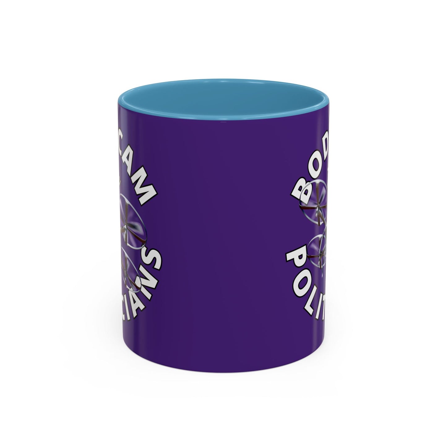 Bodycam the Politicians Drone Purple Accent Mug by cypherpunkgear.com – cypherpunkgear.com | Cypherpunk Merch