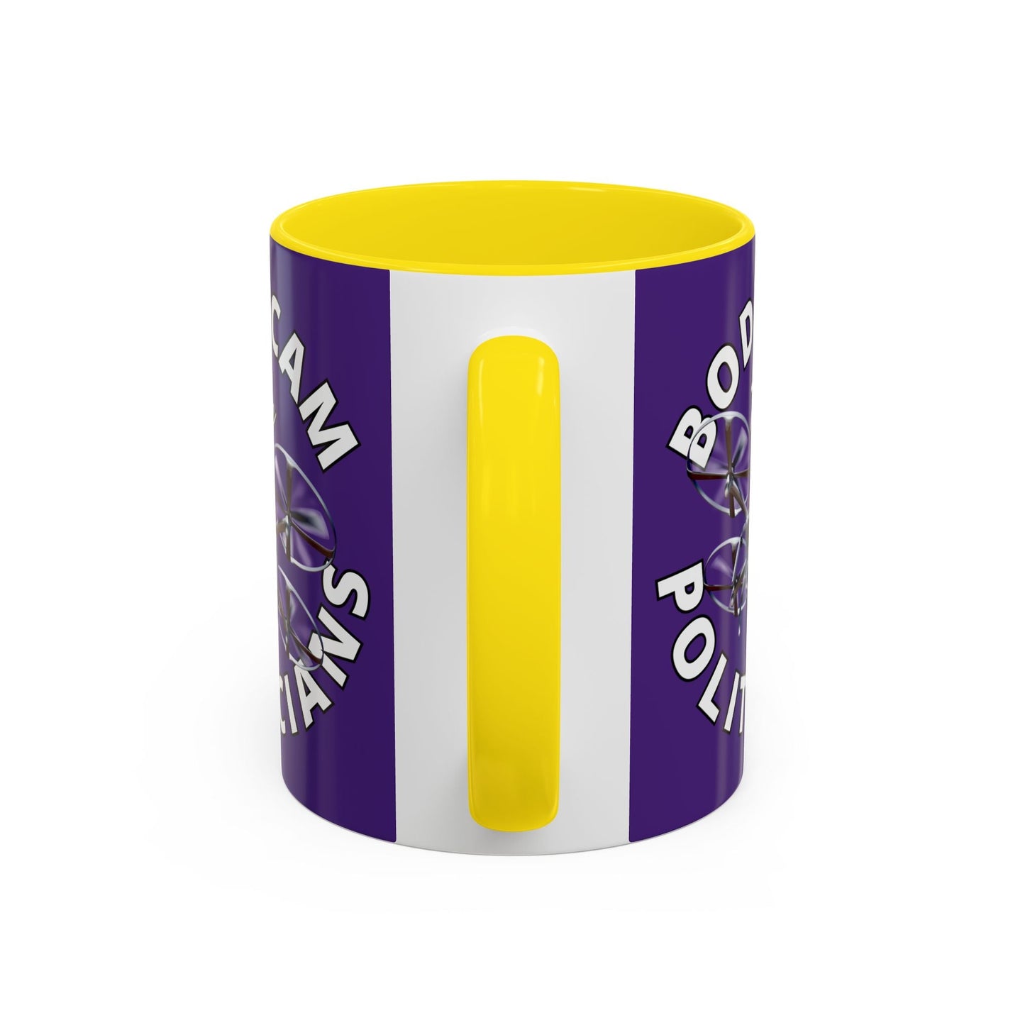 Bodycam the Politicians Drone Purple Accent Mug by cypherpunkgear.com – cypherpunkgear.com | Cypherpunk Merch