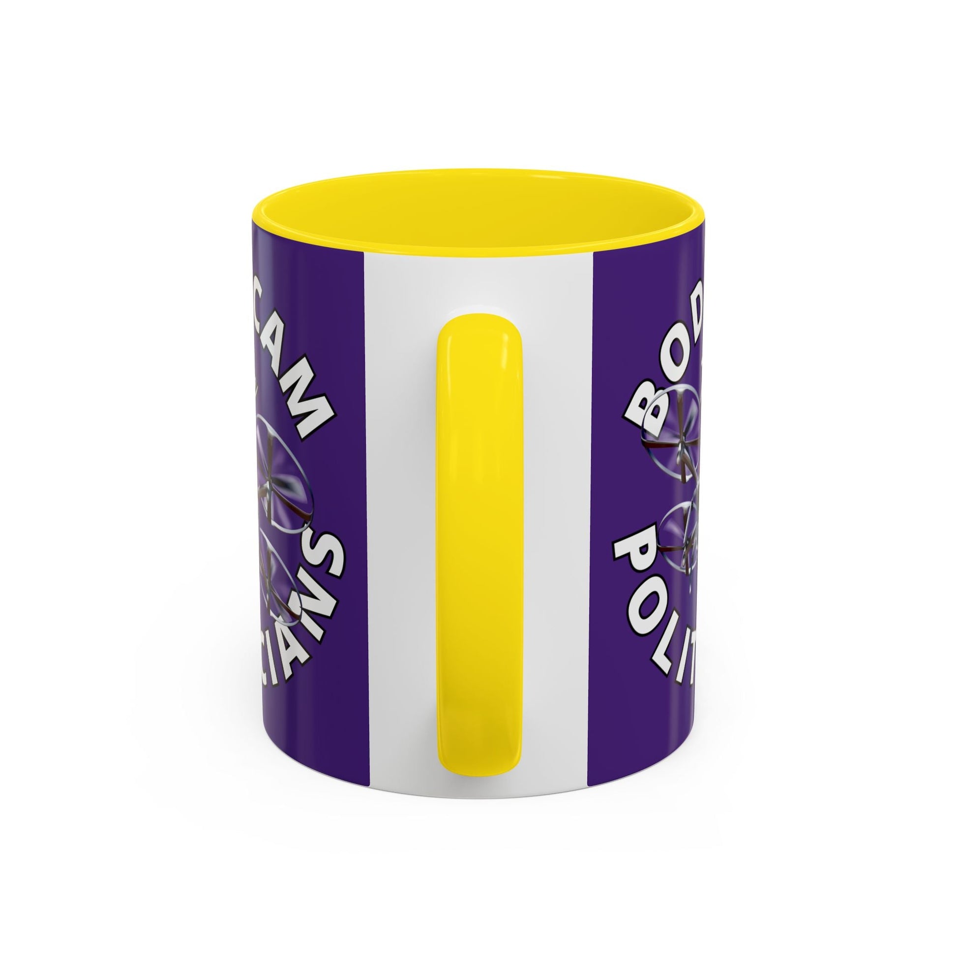 Bodycam the Politicians Drone Purple Accent Mug by cypherpunkgear.com – cypherpunkgear.com | Cypherpunk Merch
