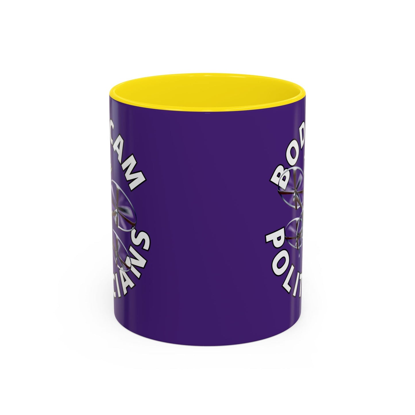 Bodycam the Politicians Drone Purple Accent Mug by cypherpunkgear.com – cypherpunkgear.com | Cypherpunk Merch