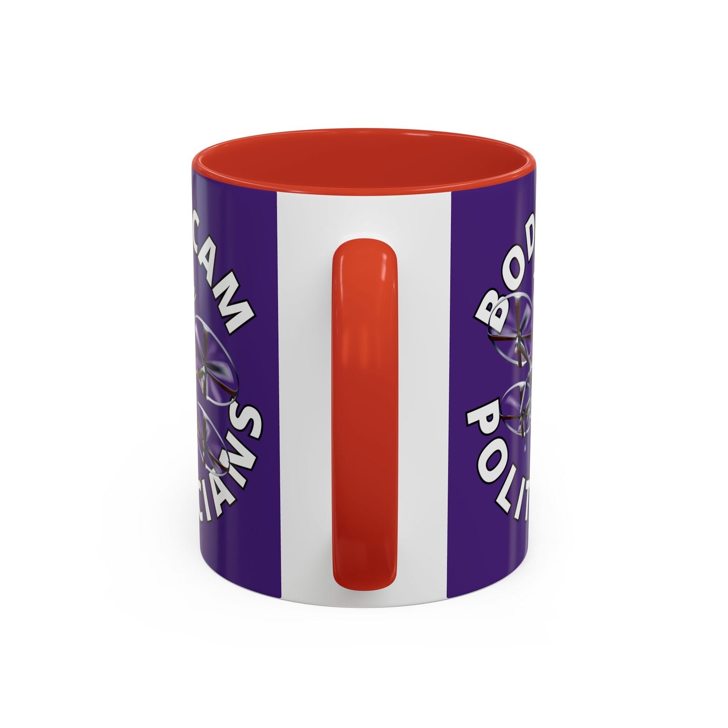 Bodycam the Politicians Drone Purple Accent Mug by cypherpunkgear.com – cypherpunkgear.com | Cypherpunk Merch