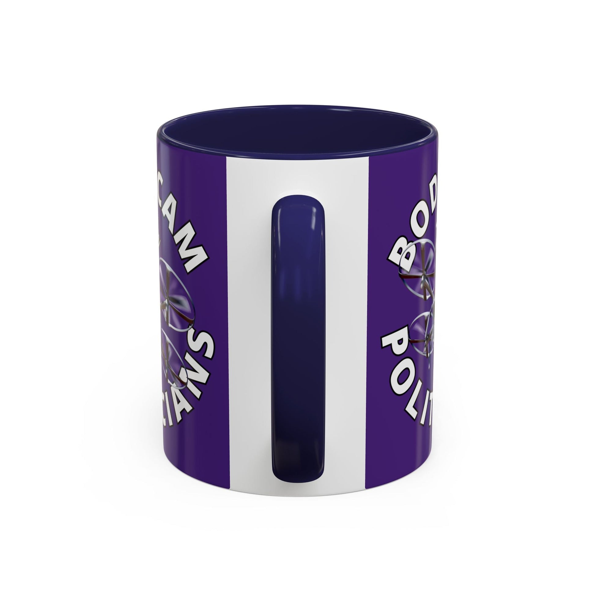 Bodycam the Politicians Drone Purple Accent Mug by cypherpunkgear.com – cypherpunkgear.com | Cypherpunk Merch