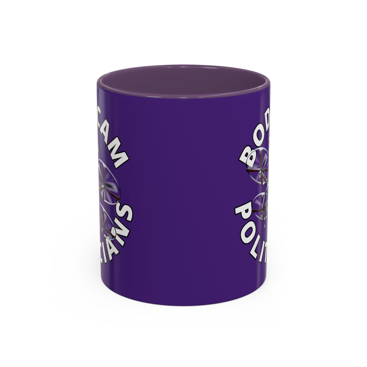 Bodycam the Politicians Drone Purple Accent Mug by cypherpunkgear.com – cypherpunkgear.com | Cypherpunk Merch