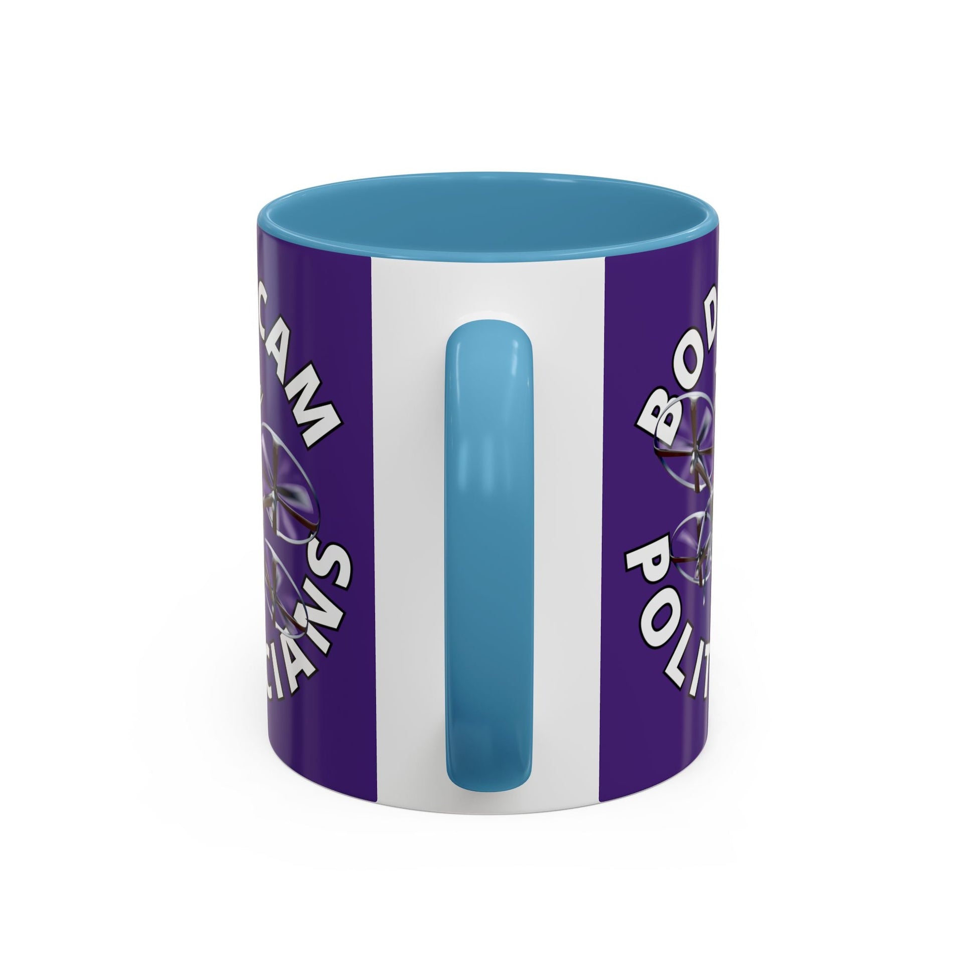 Bodycam the Politicians Drone Purple Accent Mug by cypherpunkgear.com – cypherpunkgear.com | Cypherpunk Merch
