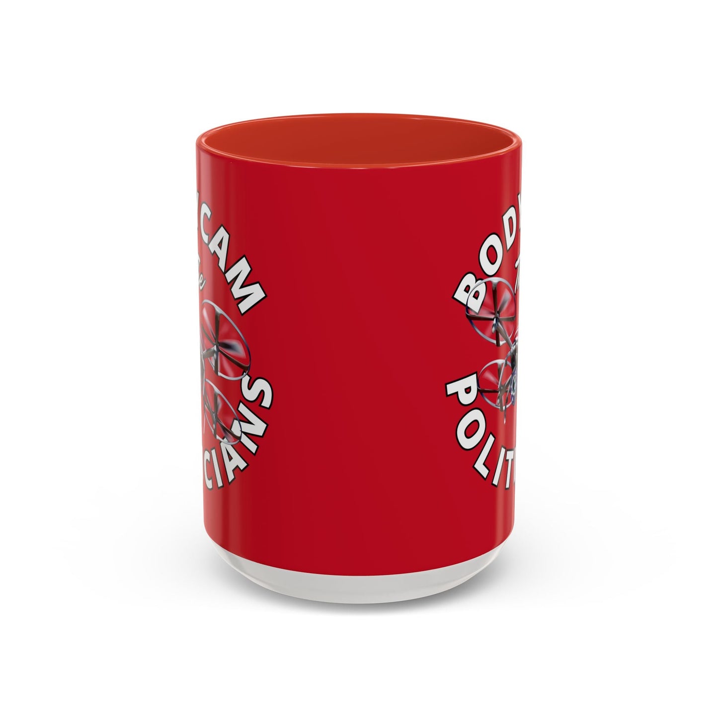 Bodycam the Politicians Drone Red Accent Mug by cypherpunkgear.com – cypherpunkgear.com | Cypherpunk Merch