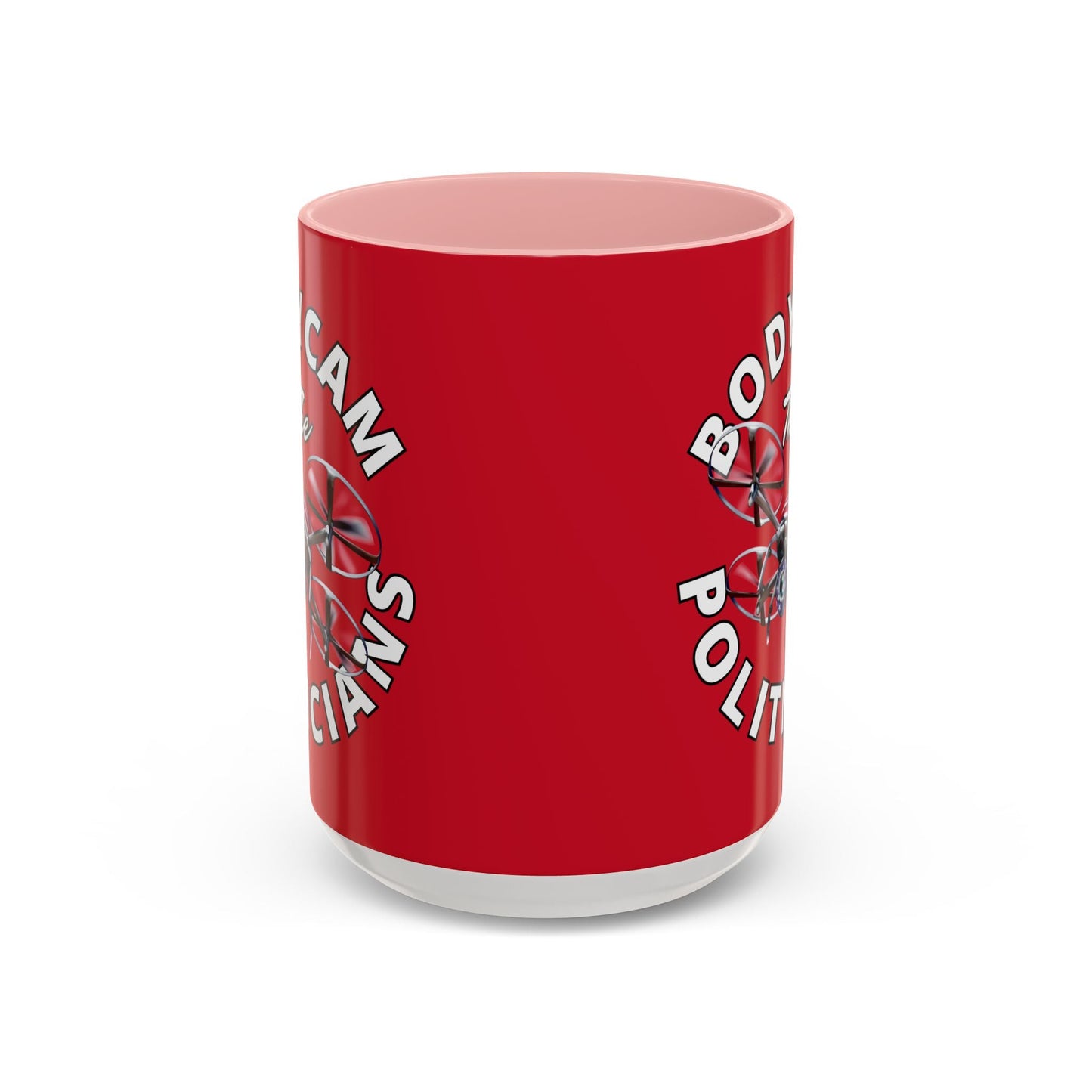 Bodycam the Politicians Drone Red Accent Mug by cypherpunkgear.com – cypherpunkgear.com | Cypherpunk Merch