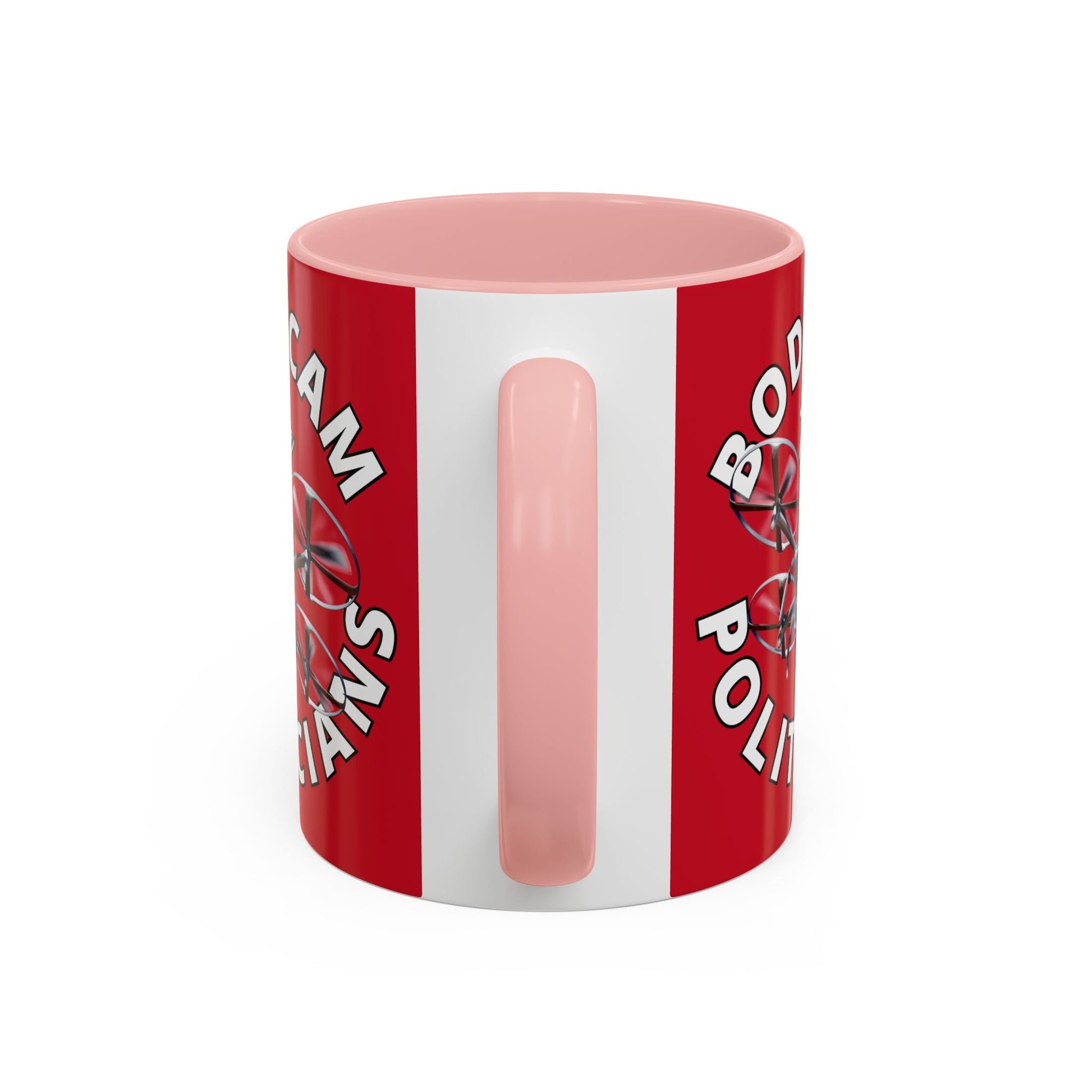 Bodycam the Politicians Drone Red Accent Mug by cypherpunkgear.com – cypherpunkgear.com | Cypherpunk Merch
