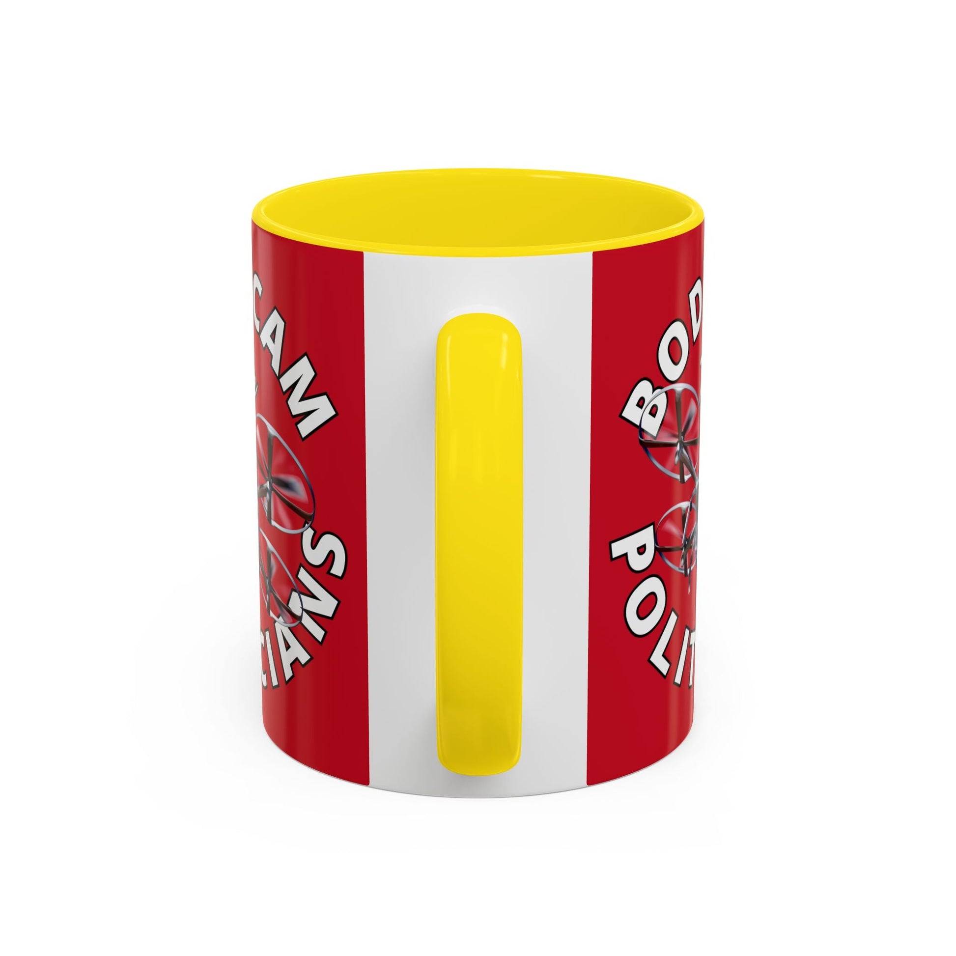 Bodycam the Politicians Drone Red Accent Mug by cypherpunkgear.com – cypherpunkgear.com | Cypherpunk Merch