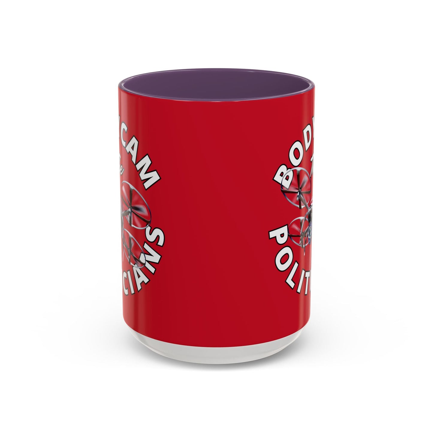 Bodycam the Politicians Drone Red Accent Mug by cypherpunkgear.com – cypherpunkgear.com | Cypherpunk Merch