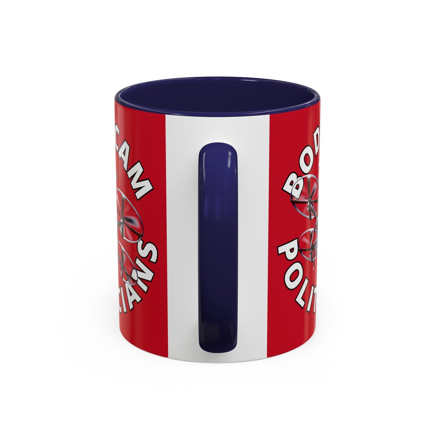 Bodycam the Politicians Drone Red Accent Mug by cypherpunkgear.com – cypherpunkgear.com | Cypherpunk Merch