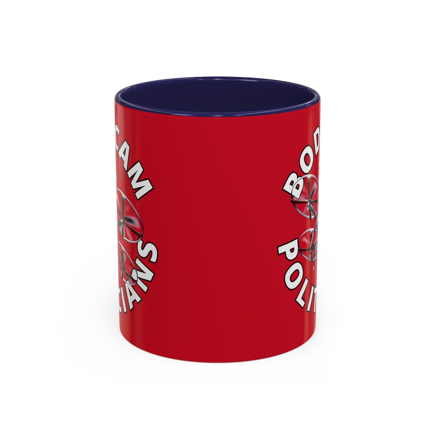 Bodycam the Politicians Drone Red Accent Mug by cypherpunkgear.com – cypherpunkgear.com | Cypherpunk Merch