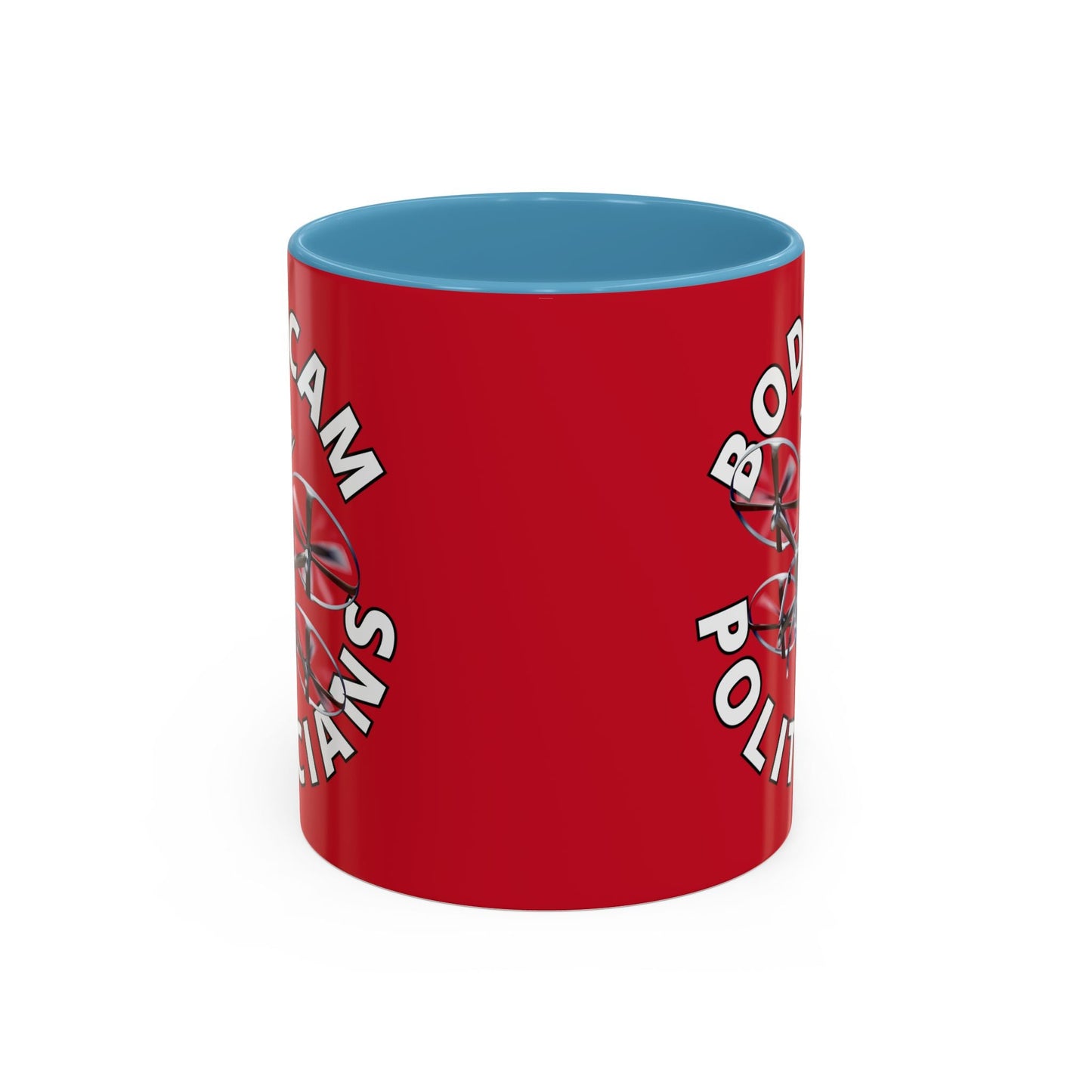 Bodycam the Politicians Drone Red Accent Mug by cypherpunkgear.com – cypherpunkgear.com | Cypherpunk Merch