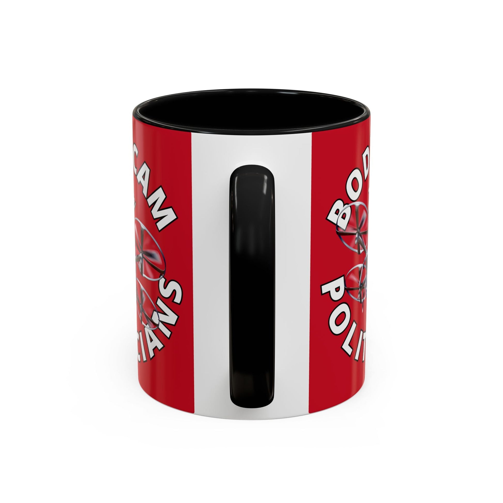 Bodycam the Politicians Drone Red Accent Mug by cypherpunkgear.com – cypherpunkgear.com | Cypherpunk Merch