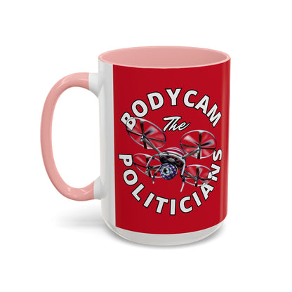 Bodycam the Politicians Drone Red Accent Mug by cypherpunkgear.com – cypherpunkgear.com | Cypherpunk Merch