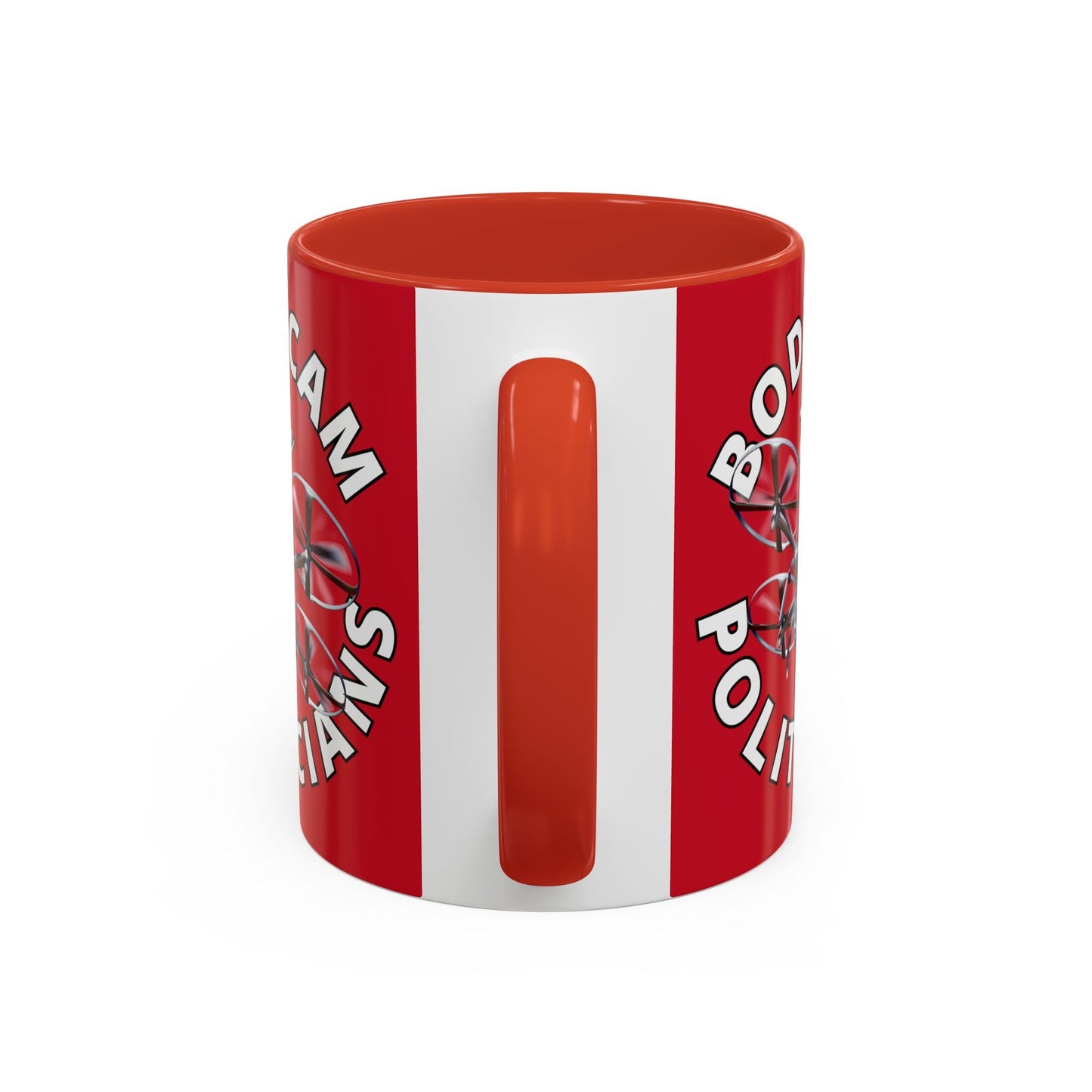 Bodycam the Politicians Drone Red Accent Mug by cypherpunkgear.com – cypherpunkgear.com | Cypherpunk Merch
