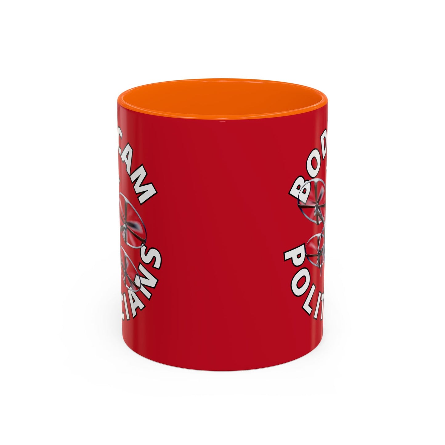 Bodycam the Politicians Drone Red Accent Mug by cypherpunkgear.com – cypherpunkgear.com | Cypherpunk Merch