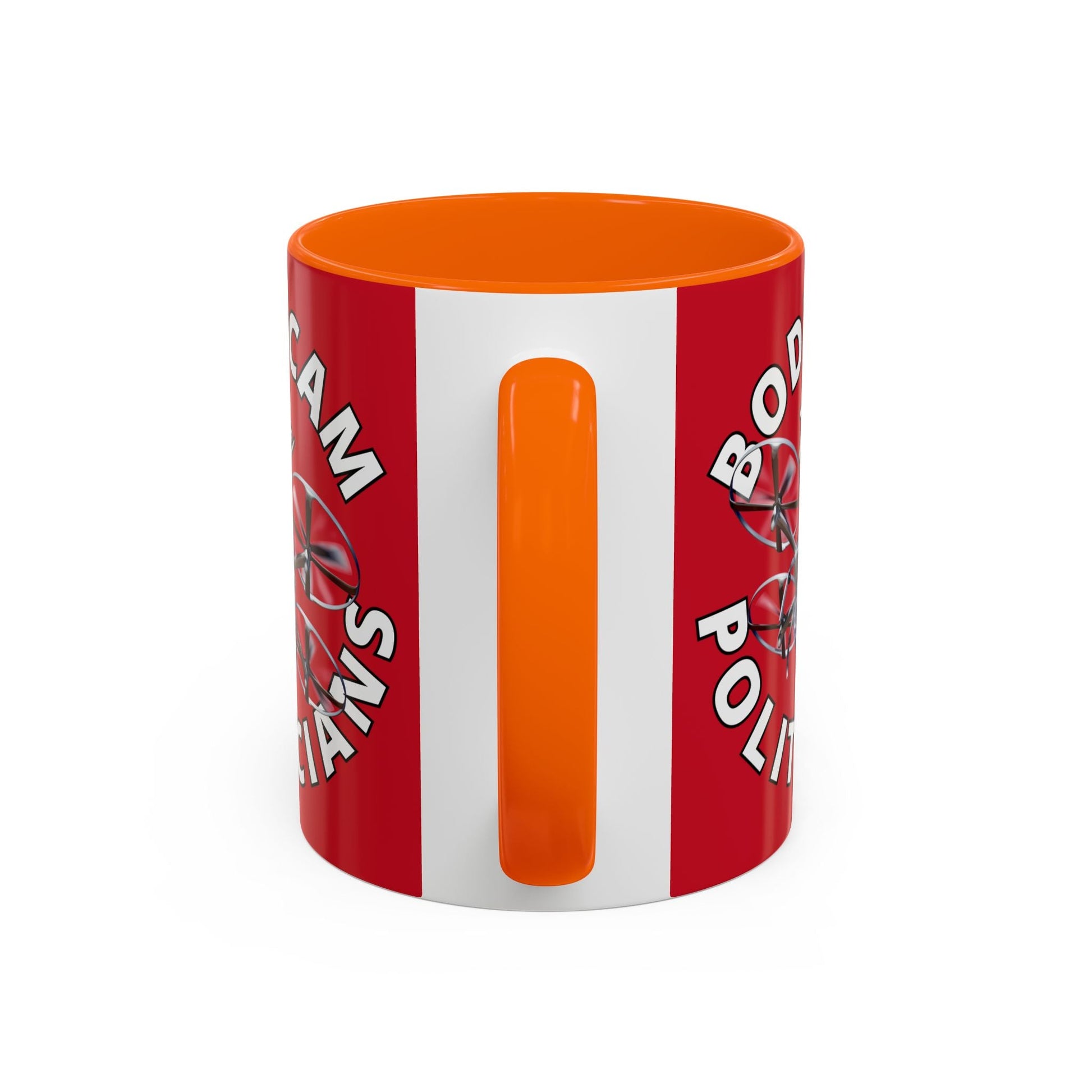 Bodycam the Politicians Drone Red Accent Mug by cypherpunkgear.com – cypherpunkgear.com | Cypherpunk Merch
