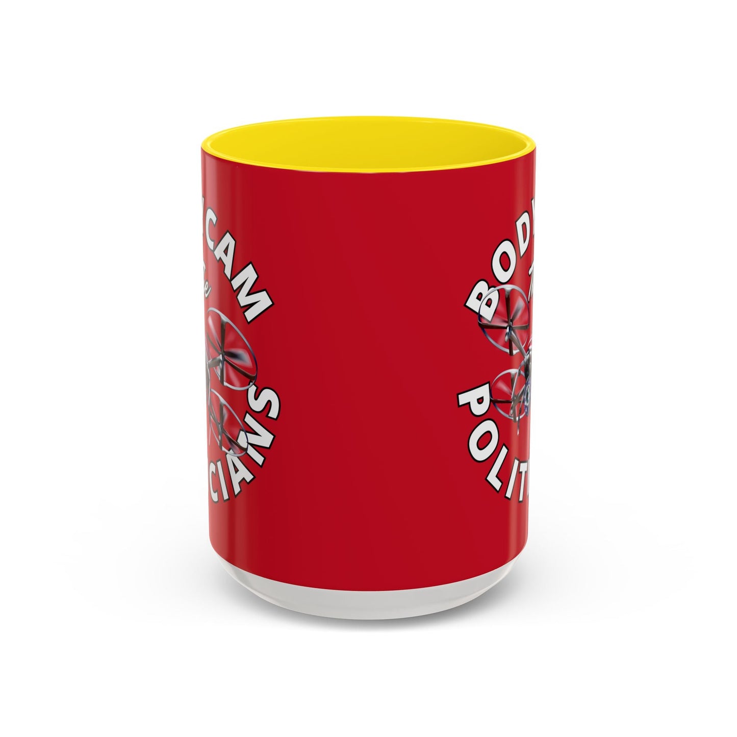 Bodycam the Politicians Drone Red Accent Mug by cypherpunkgear.com – cypherpunkgear.com | Cypherpunk Merch