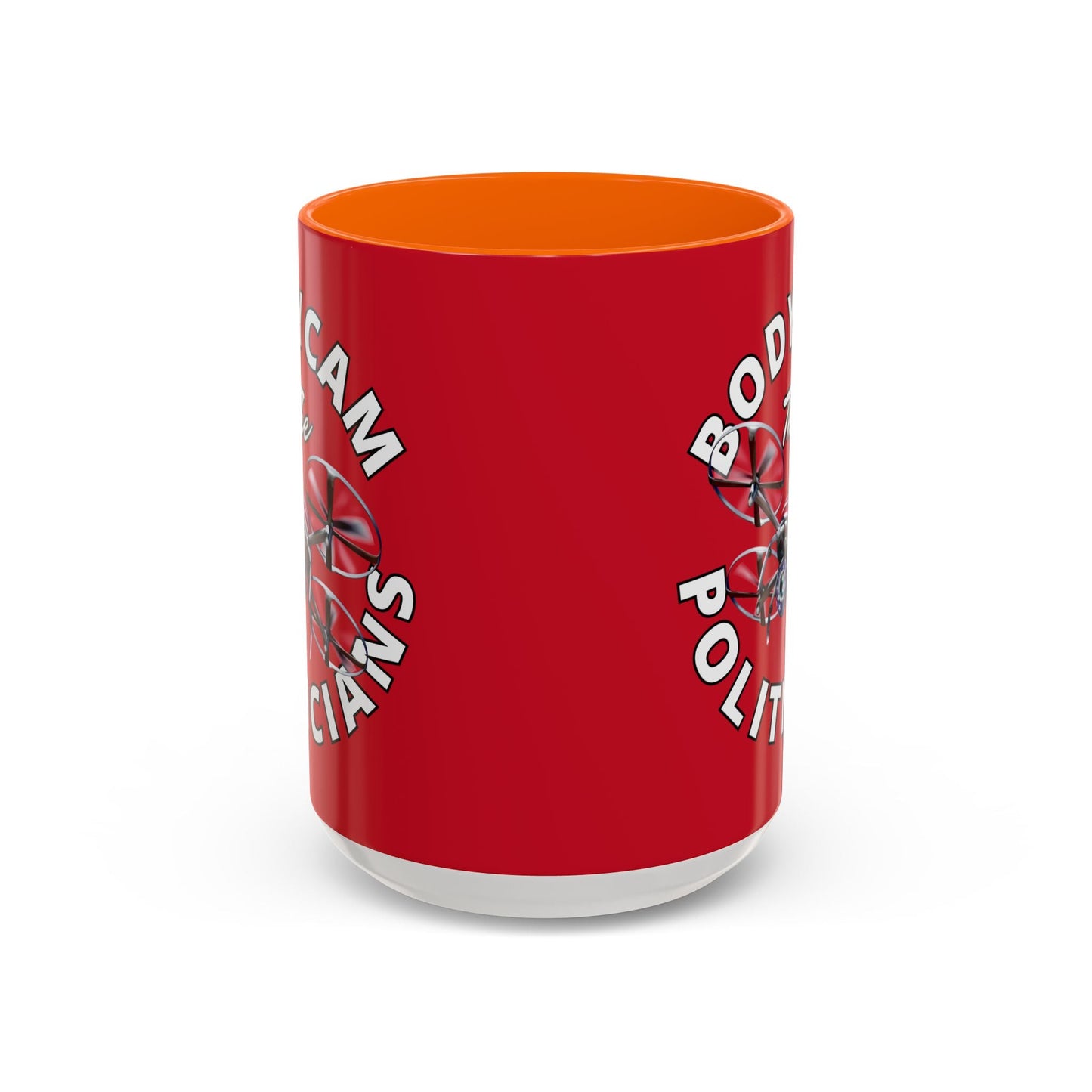 Bodycam the Politicians Drone Red Accent Mug by cypherpunkgear.com – cypherpunkgear.com | Cypherpunk Merch