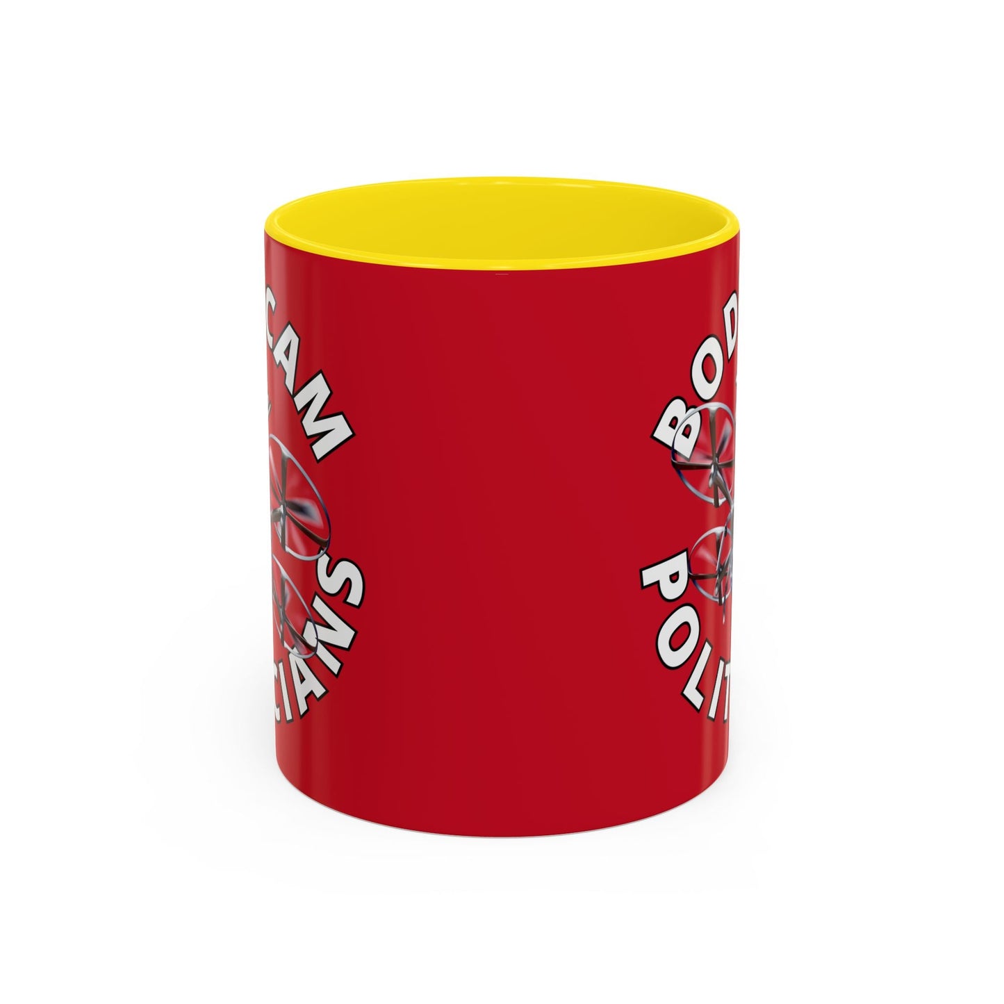 Bodycam the Politicians Drone Red Accent Mug by cypherpunkgear.com – cypherpunkgear.com | Cypherpunk Merch
