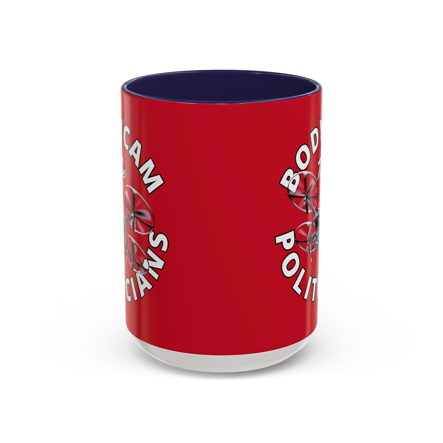 Bodycam the Politicians Drone Red Accent Mug by cypherpunkgear.com – cypherpunkgear.com | Cypherpunk Merch