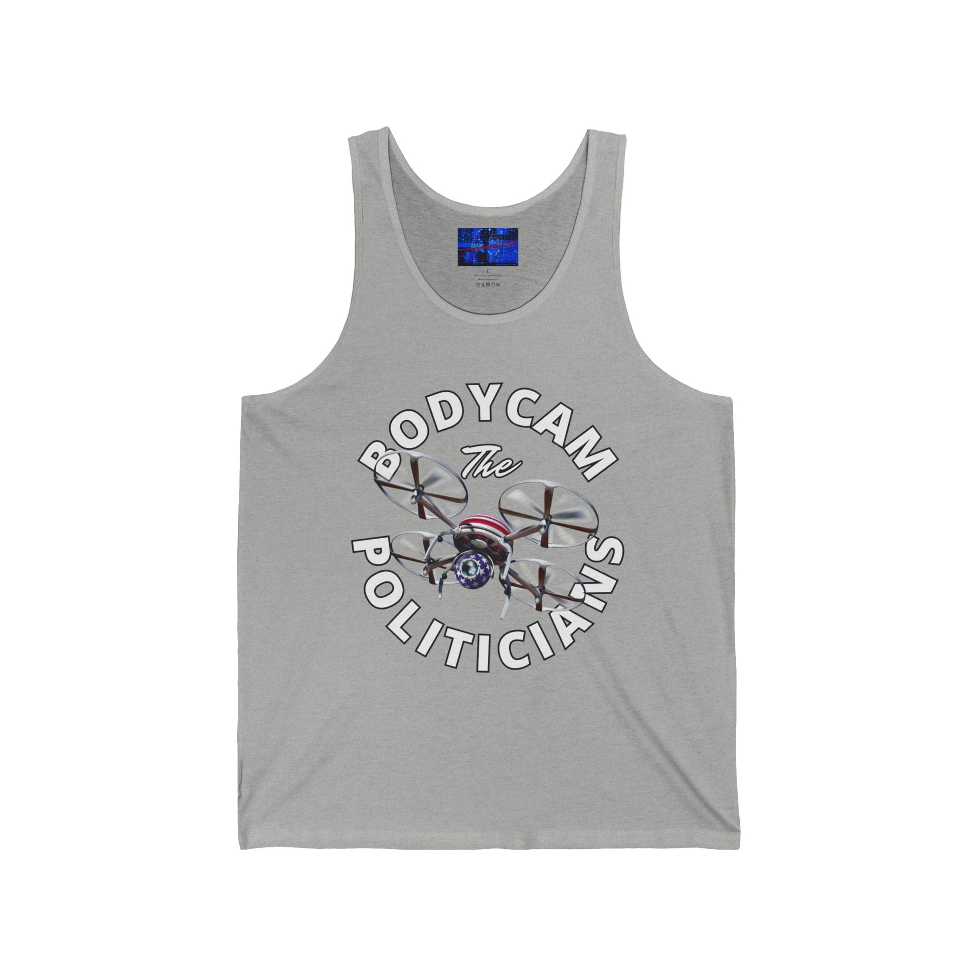 Bodycam the Politicians Drone Unisex Jersey Tank Top by cypherpunkgear.com – cypherpunkgear.com | Cypherpunk Merch