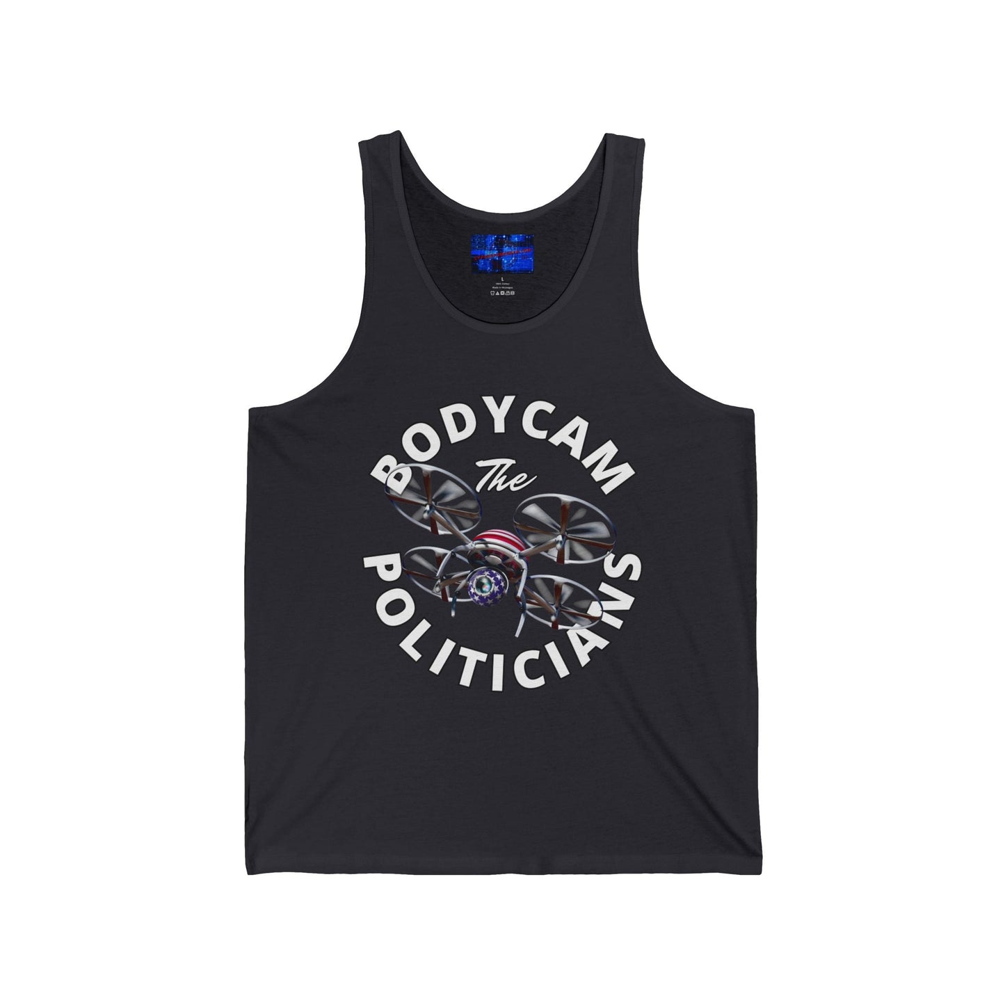 Bodycam the Politicians Drone Unisex Jersey Tank Top by cypherpunkgear.com – cypherpunkgear.com | Cypherpunk Merch