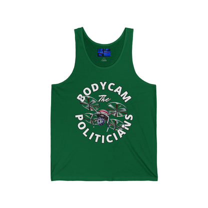 Bodycam the Politicians Drone Unisex Jersey Tank Top by cypherpunkgear.com – cypherpunkgear.com | Cypherpunk Merch