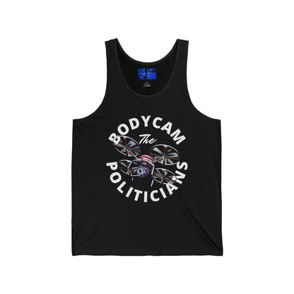 Bodycam the Politicians Drone Unisex Jersey Tank Top by cypherpunkgear.com – cypherpunkgear.com | Cypherpunk Merch