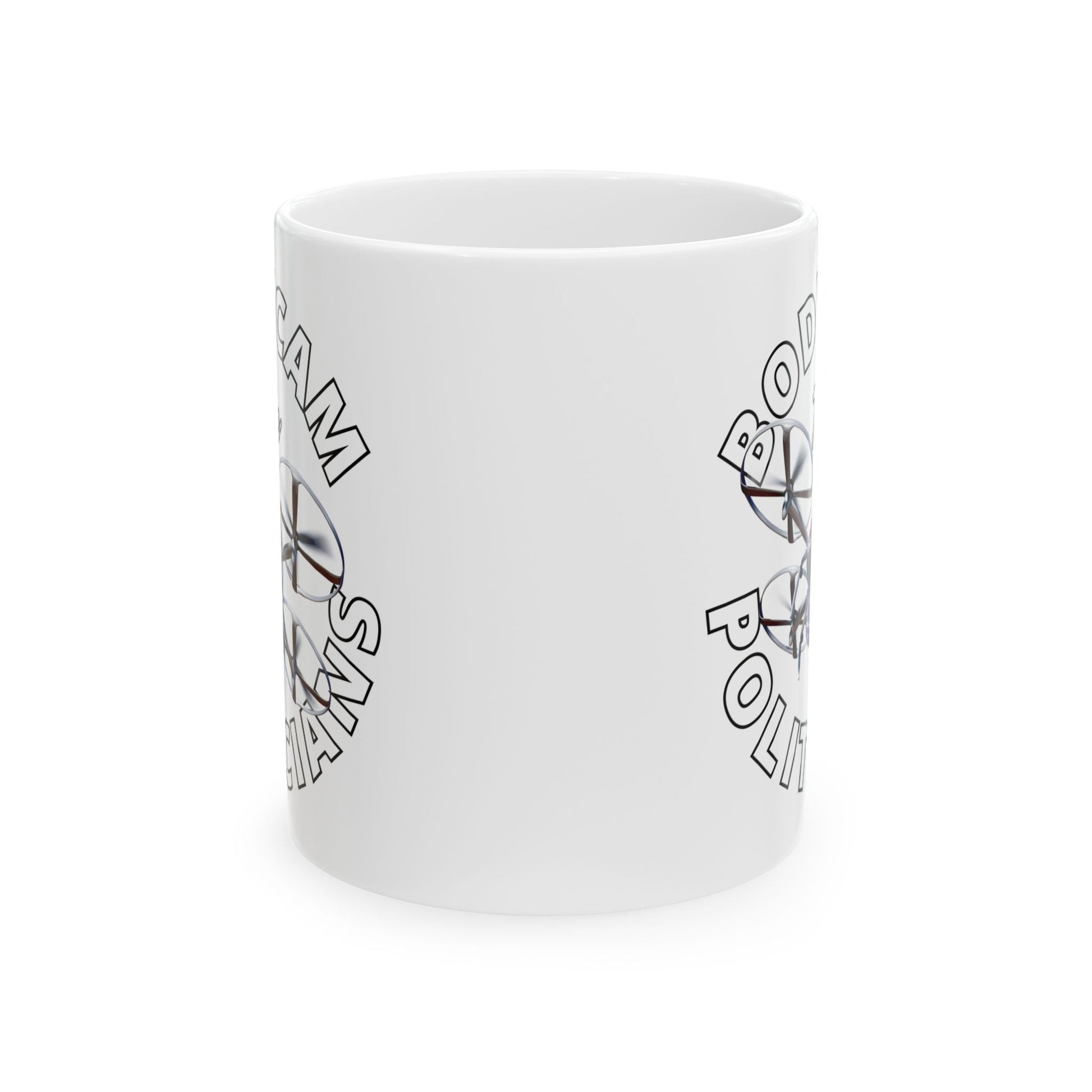 Bodycam the Politicians Drone White Mug by cypherpunkgear.com – cypherpunkgear.com | Cypherpunk Merch