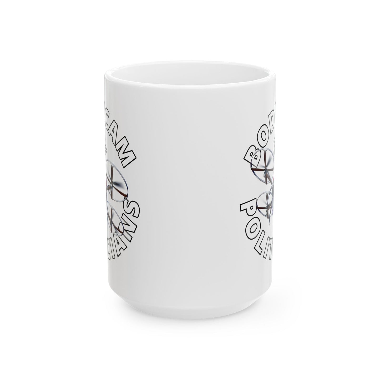 Bodycam the Politicians Drone White Mug by cypherpunkgear.com – cypherpunkgear.com | Cypherpunk Merch