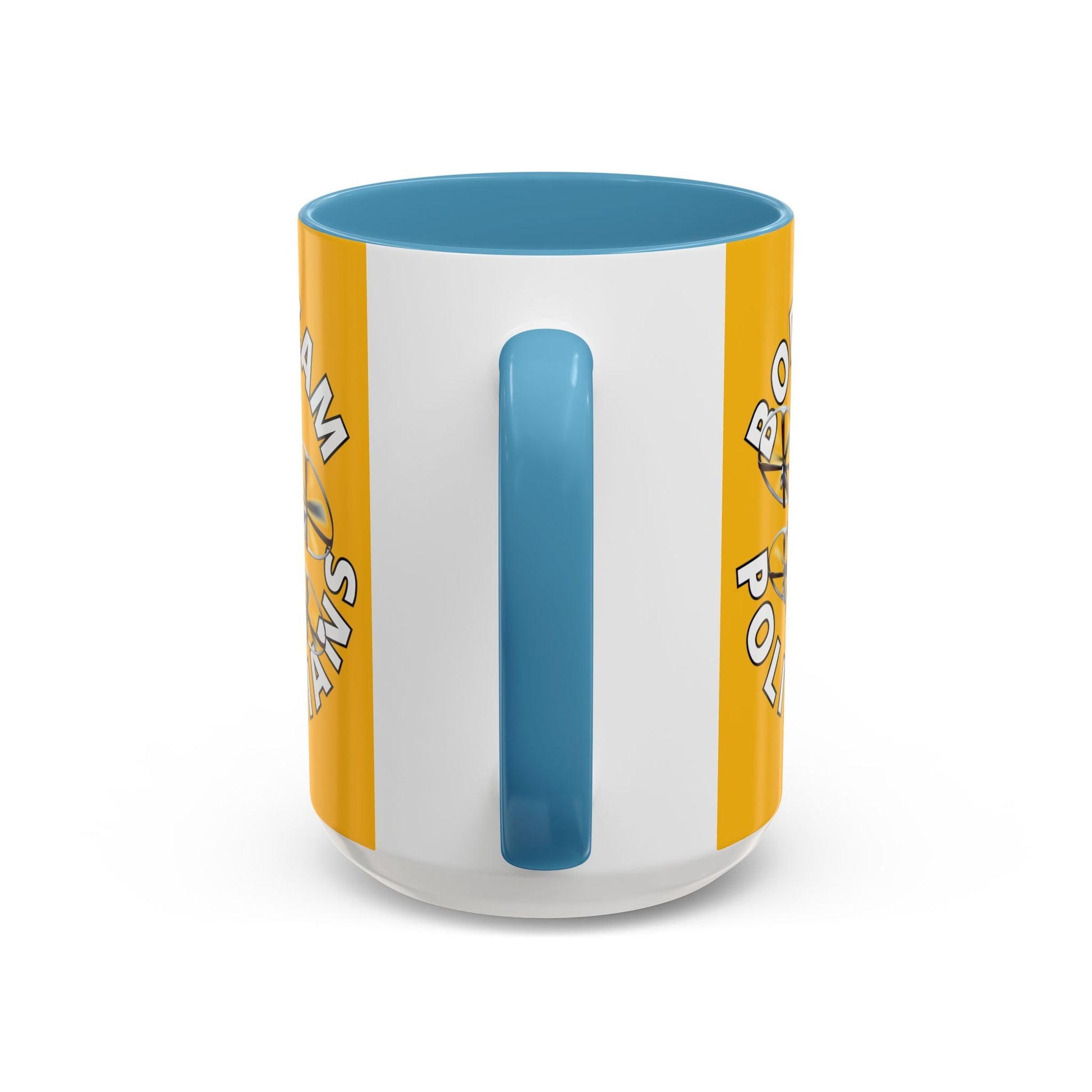Bodycam the Politicians Drone Yellow Accent Mug by cypherpunkgear.com – cypherpunkgear.com | Cypherpunk Merch