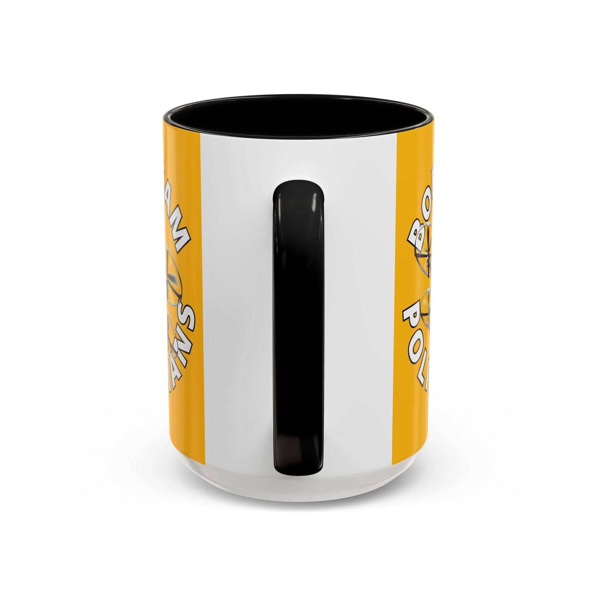 Bodycam the Politicians Drone Yellow Accent Mug by cypherpunkgear.com – cypherpunkgear.com | Cypherpunk Merch