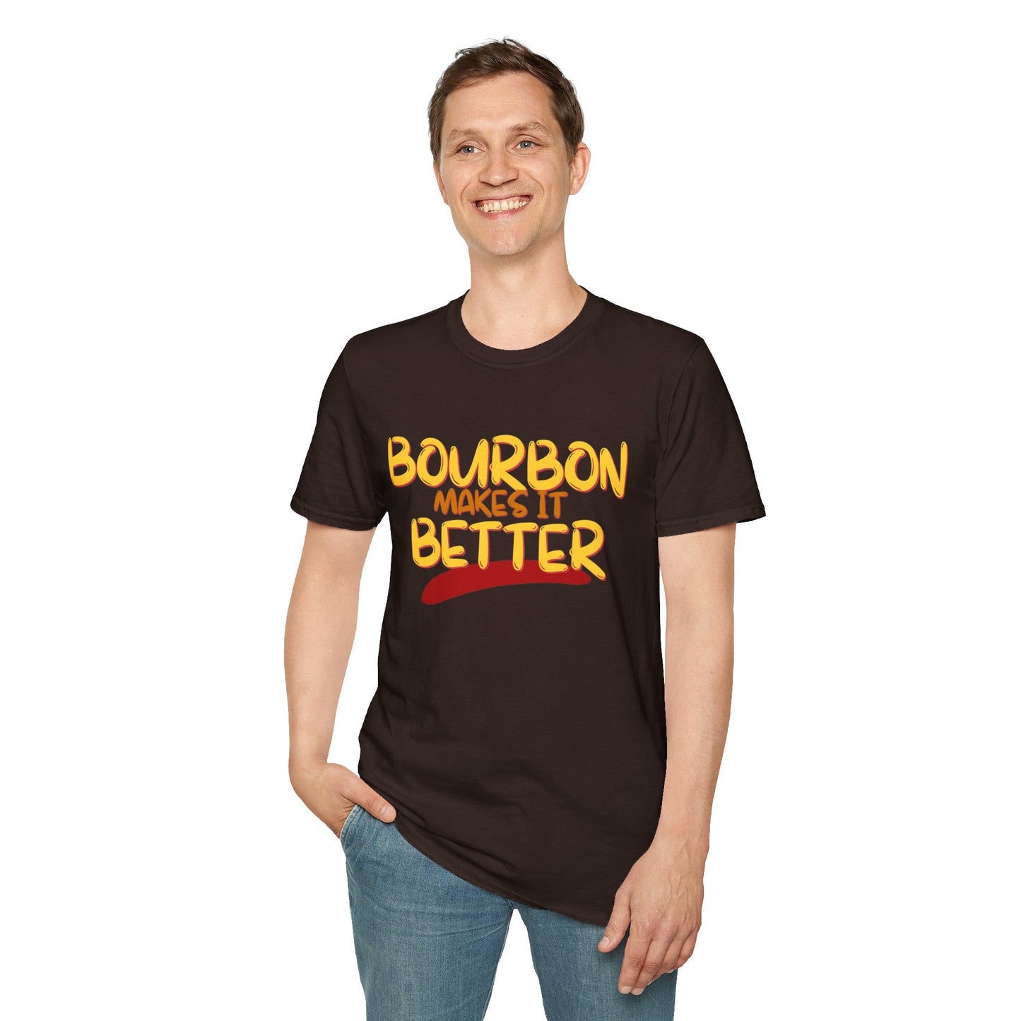 Bourbon makes it better DKcolors Unisex T-Shirt by cypherpunkgear – cypherpunkgear.com | Cypherpunk Merch