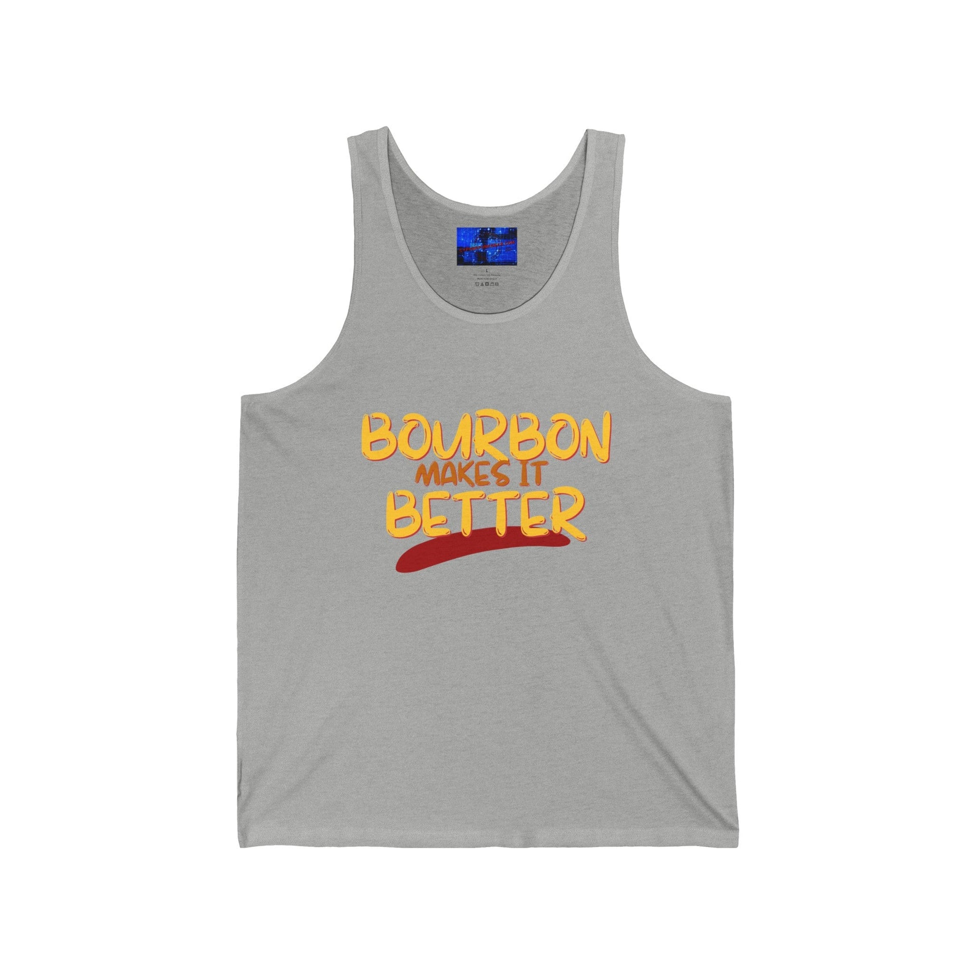 Bourbon makes it better Unisex Jersey Tank Top by cypherpunkgear – cypherpunkgear.com | Cypherpunk Merch