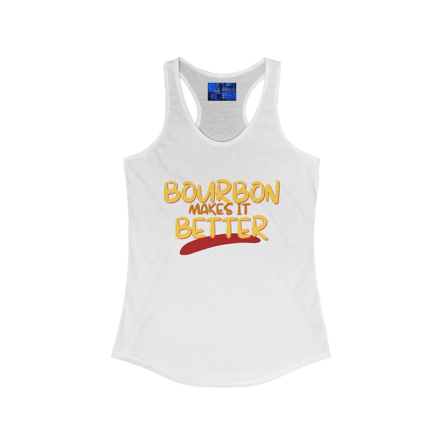 Bourbon makes it better Women's Racerback Tank Top by cypherpunkgear – cypherpunkgear.com | Cypherpunk Merch