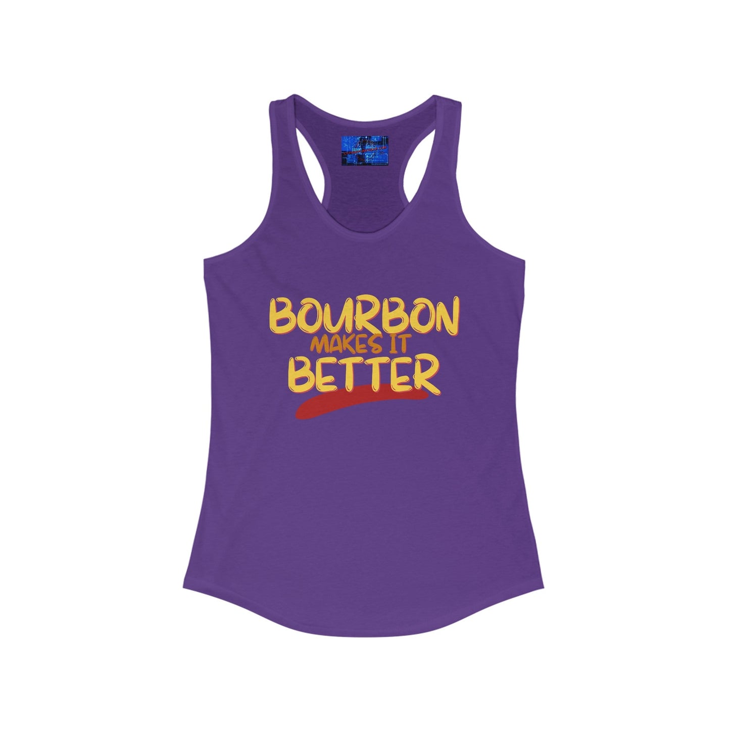Bourbon makes it better Women's Racerback Tank Top by cypherpunkgear – cypherpunkgear.com | Cypherpunk Merch