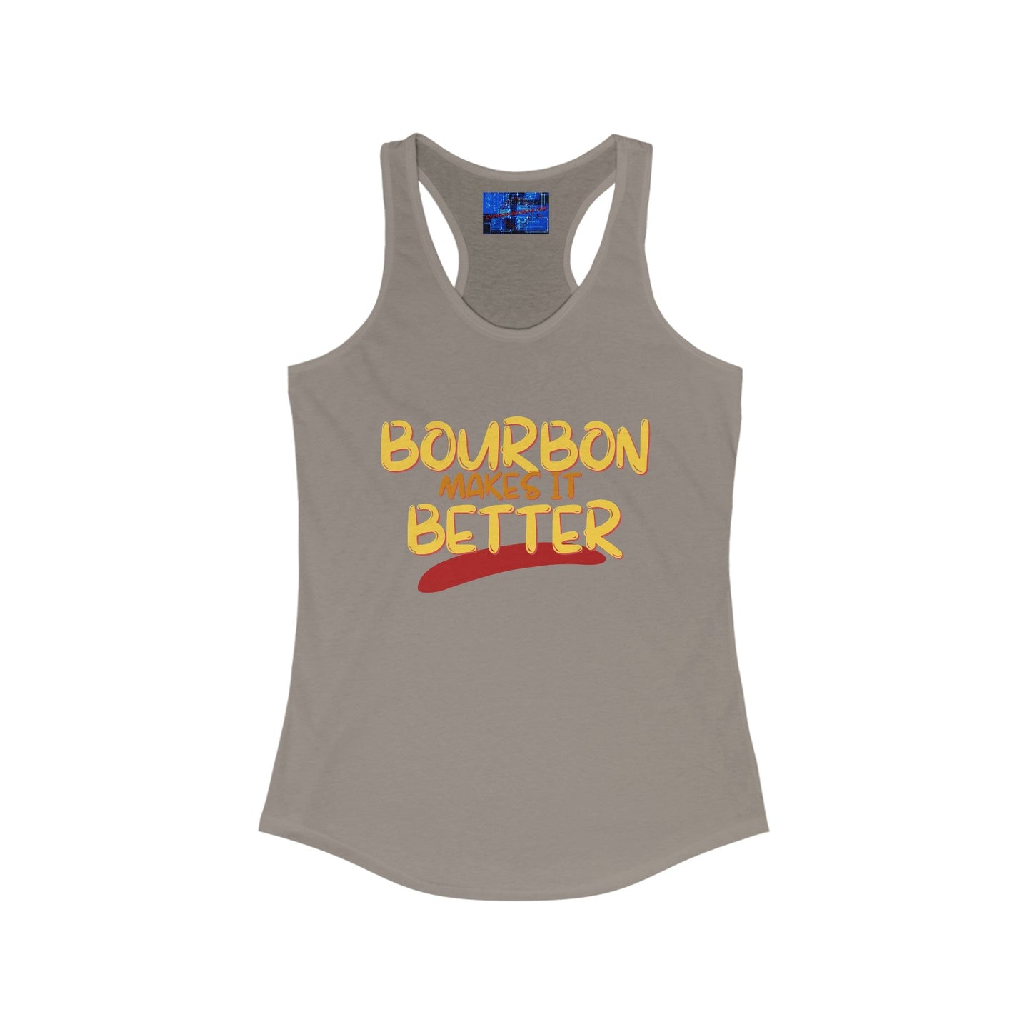 Bourbon makes it better Women's Racerback Tank Top by cypherpunkgear – cypherpunkgear.com | Cypherpunk Merch