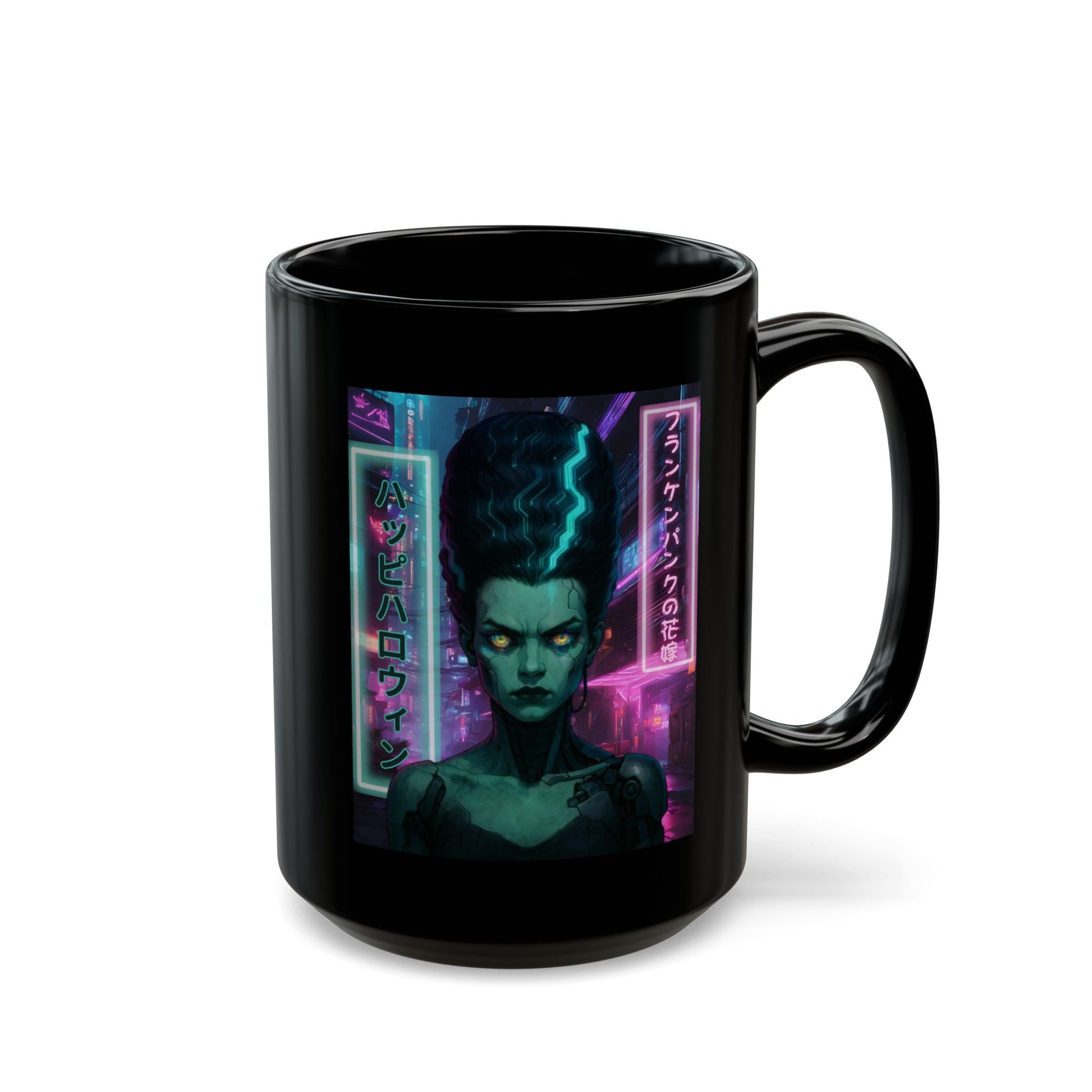 Bride of Frankenpunk Black Mug by CreepyCrafts.boo – cypherpunkgear.com | Cypherpunk Merch