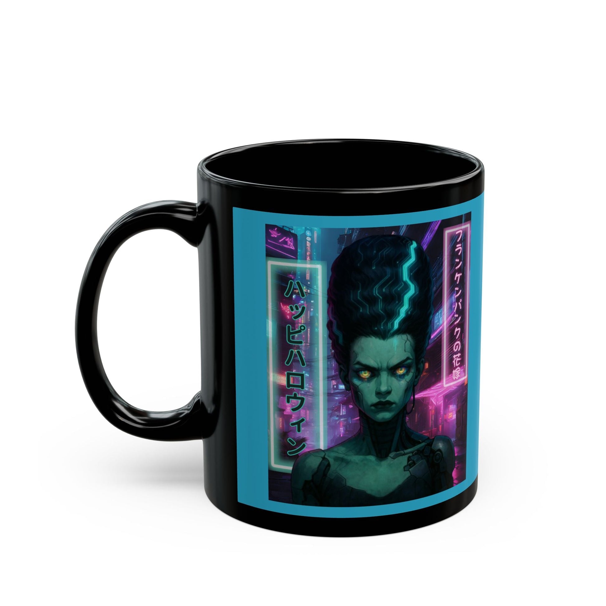 Bride of Frankenpunk Turquoise Mug by CreepyCrafts.boo – cypherpunkgear.com | Cypherpunk Merch