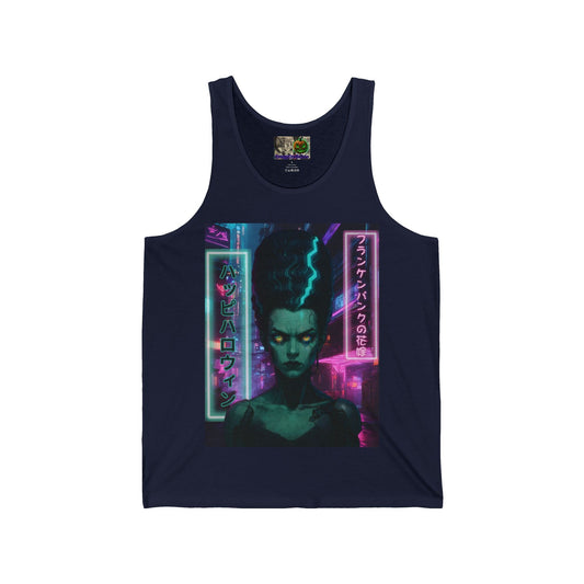 Bride of Frankenpunk Unisex Jersey Tank Top by CreepyCrafts.boo – cypherpunkgear.com | Cypherpunk Merch