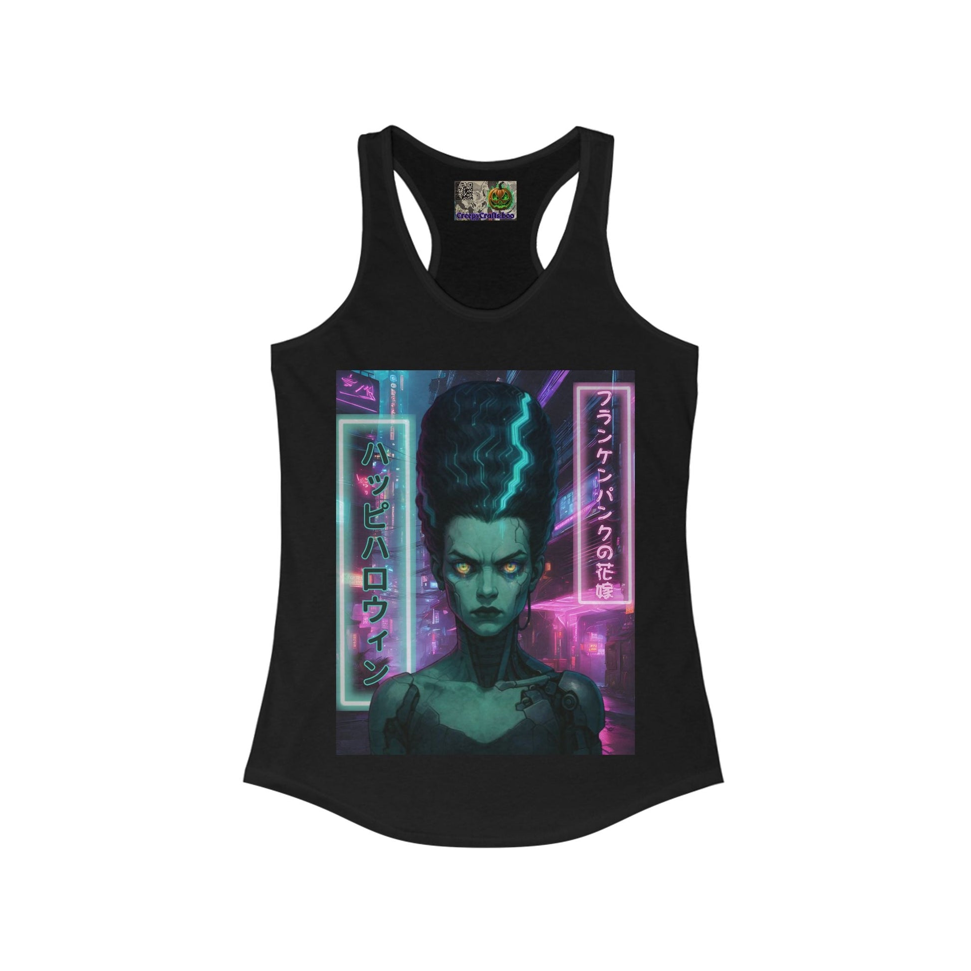 Bride of Frankenpunk Women's Racerback Tank Top by CreepyCrafts.boo – cypherpunkgear.com | Cypherpunk Merch