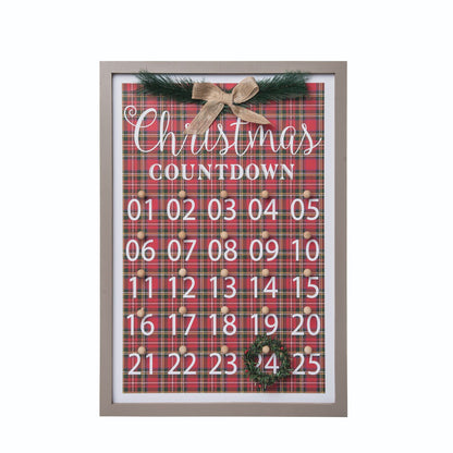 Framed Christmas Countdown Wall Hanging